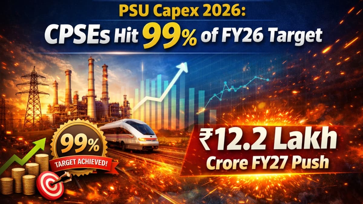 PSU Capex 2026: CPSEs Hit 99% of FY26 Target | ₹12.2 Lakh Crore FY27 Push
