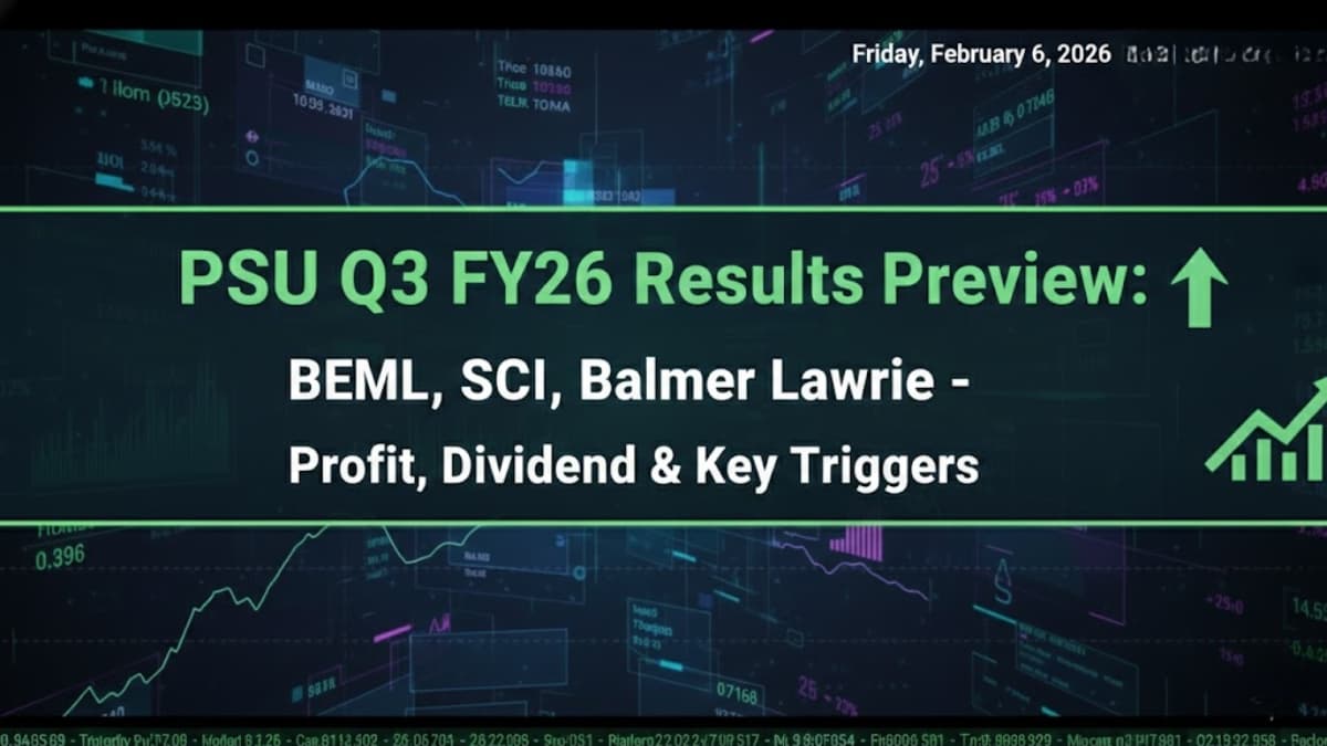 PSU Q3 FY26 Results Preview: BEML, SCI, Balmer Lawrie – Profit, Dividend & Key Triggers