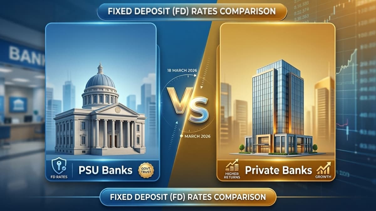 PSU Banks vs Private Banks: Fixed Deposit (FD) Rates Comparison – March 18, 2026 – Highest Interest Rates