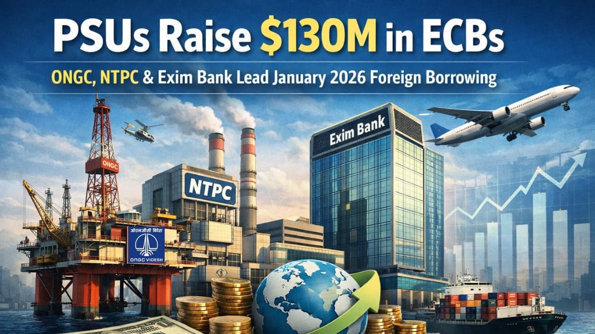 PSUs Raise $130M in ECBs: ONGC, NTPC & Exim Bank Lead January 2026 Foreign Borrowing, RBI Data Shows