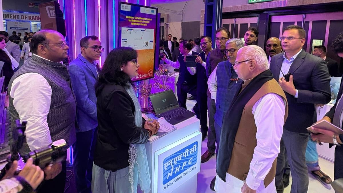 Power Minister Manohar Lal Visits NHPC Booth at AI Impact Summit 2026