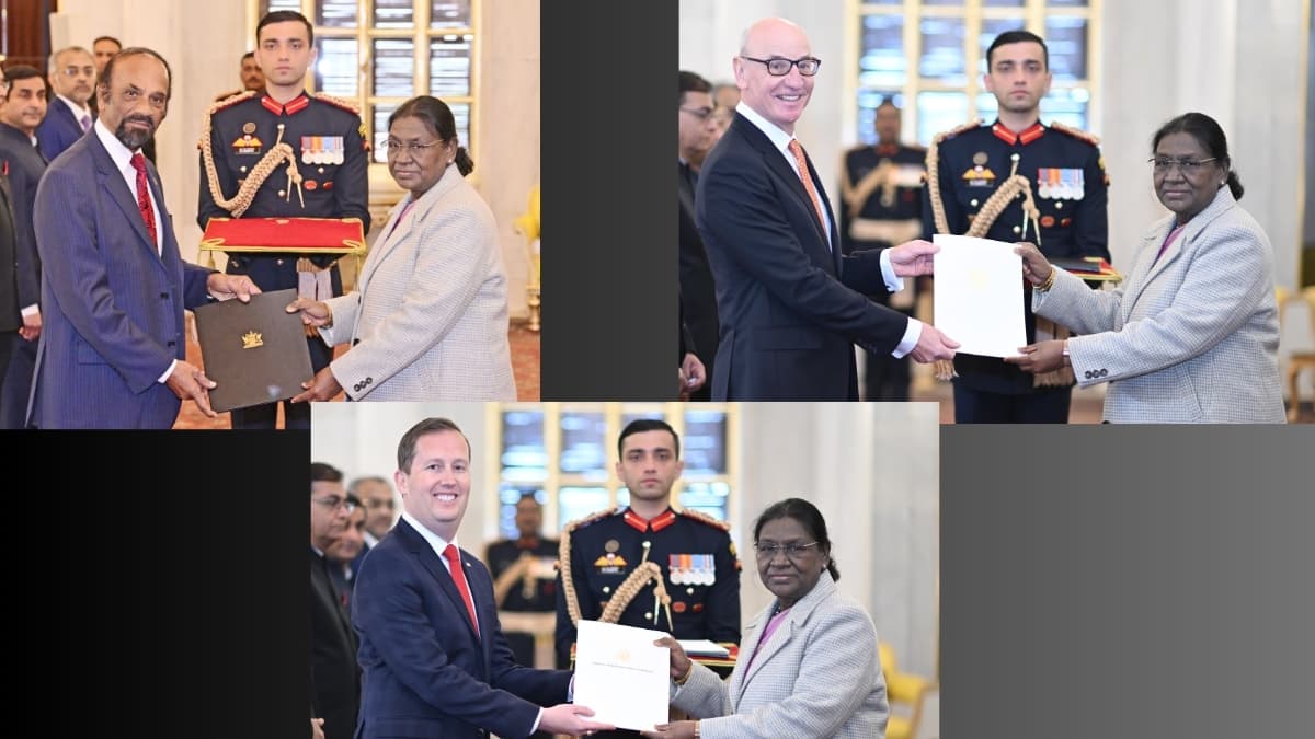 President Murmu Accepts Credentials from Envoys of Trinidad and Tobago, Austria and US