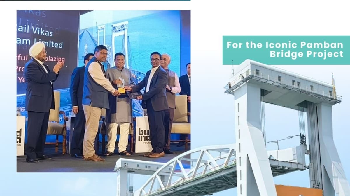 RVNL Wins Trailblazing Infrastructure Award for New Pamban Bridge