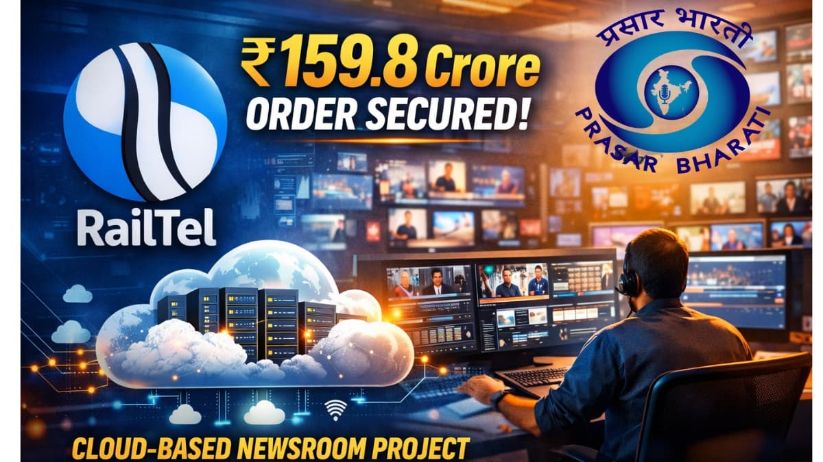 RailTel Secures ₹159.8 Crore Order from Prasar Bharati for Cloud-Based News Room Project