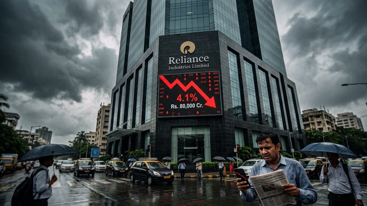 Reliance Industries Shares Slump 4.1%, Lose ₹80,000 Crore Market Cap in One Day – Export Duty & Oil Crisis Hit Hard