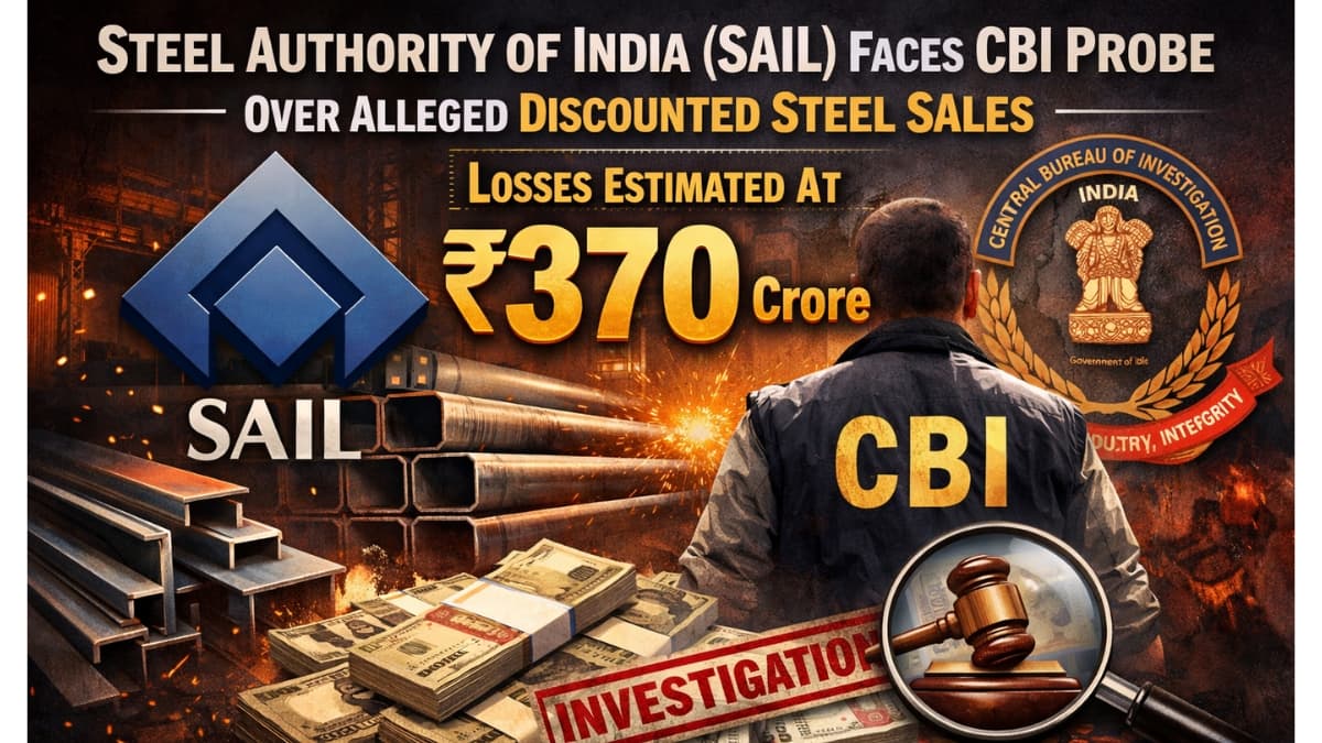 SAIL Faces CBI Probe Over Alleged Discounted Steel Sales, Losses Estimated at ₹370 Crore