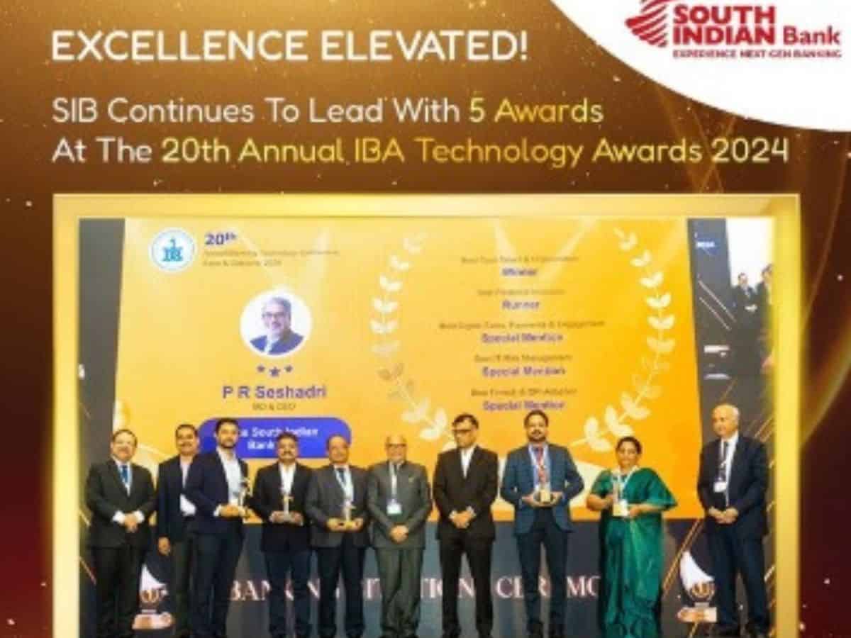 South Indian Bank wins 5 awards at 20th Annual IBA Technology Awards 2024