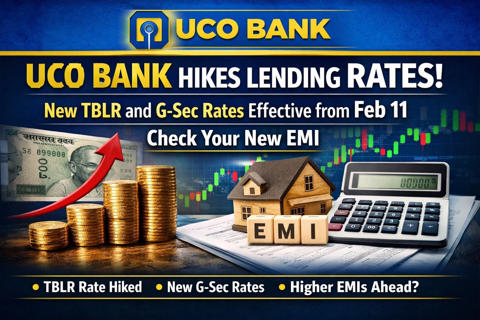 UCO Bank Hikes Lending Rates: New TBLR and G-Sec Rates Effective from Feb 11; Check Your New EMI