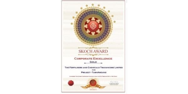 FACT won SKOCH GOLD award for Corporate Excellence