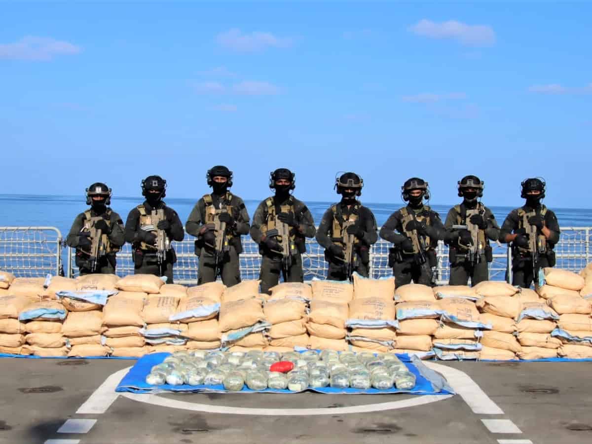 INS Tarkash Seizes Large Narcotics Consignment in Western Indian Ocean