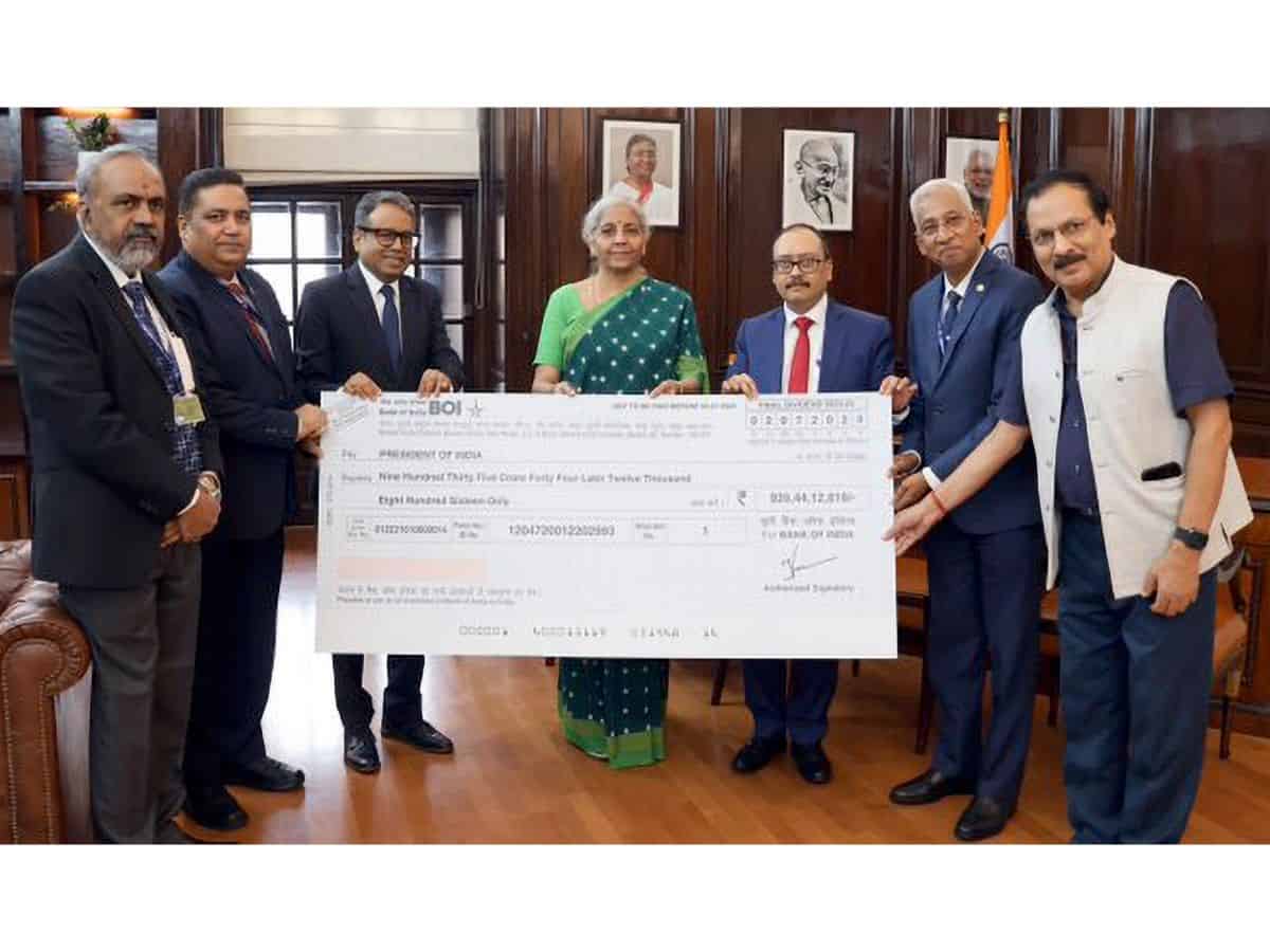 Bank of India Pays Dividend of Rs. 935.44 crores to Government of India