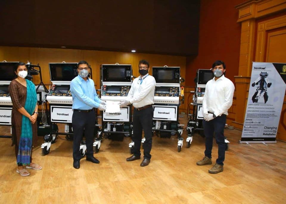 Bharat Petroleum Distributed Five Bandicoot Robots to Coimbatore Municipal Corporation