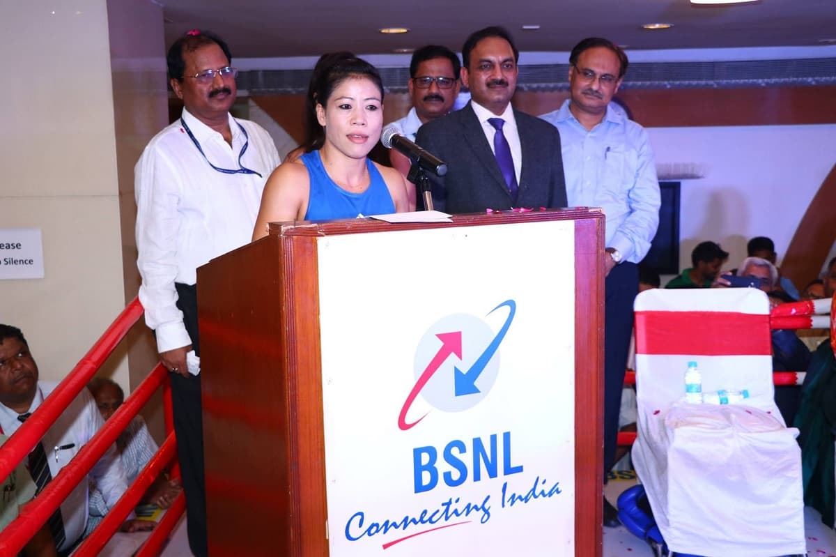 BSNL engineers working on a mobile tower installation to enhance connectivity.