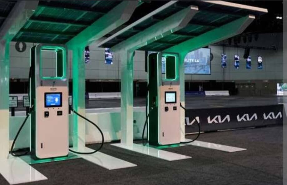 EV charging station set up in Noida under CSR initiative of Oil India