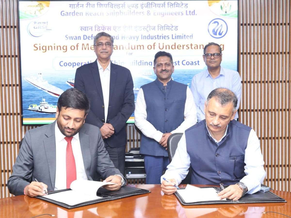 GRSE signs MoU with SWAN Defence to Boost Indigenous Commercial Shipbuilding Capabilities