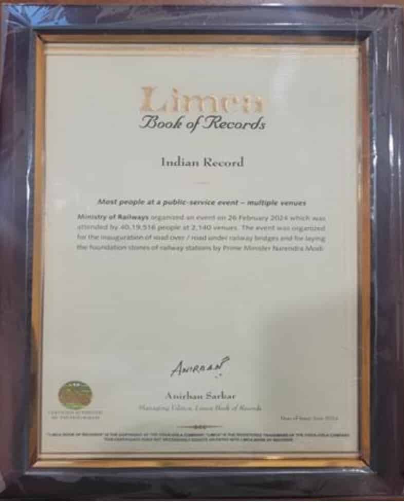 Indian Railways enters its name into Limca Book of Records