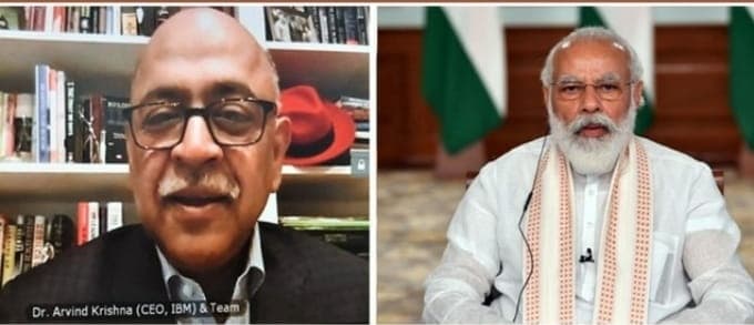 PM interacts with IBM CEO Shri Arvind Krishna