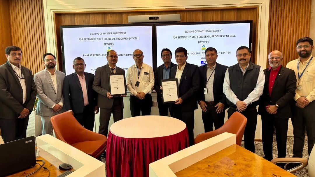 Numaligarh Refinery Limited and Bharat Petroleum Corporation Limited signed a Master Agreement for setting up a dedicated Crude Oil Procurement Cell