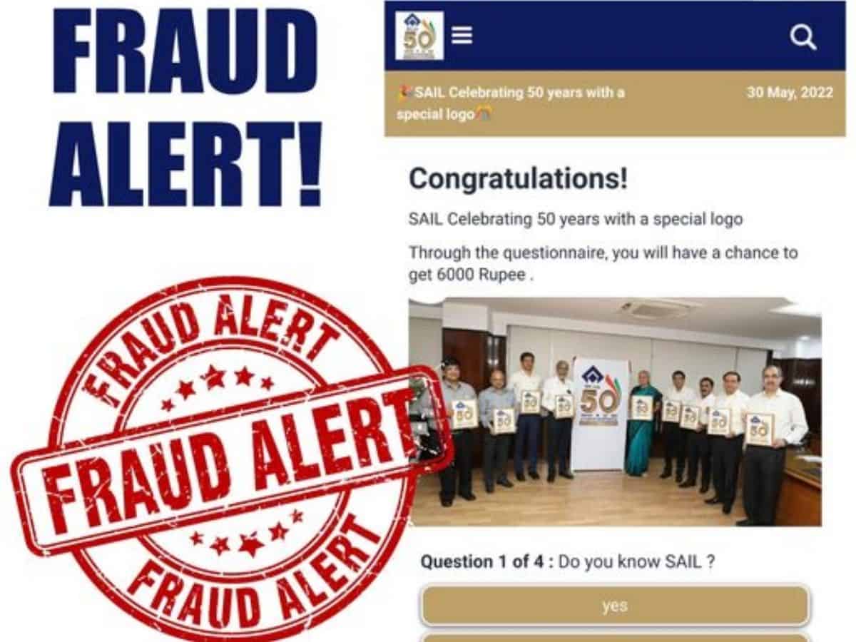 Fraud Alert: SAIL issues advisory to not fall into fake links trap announcing exclusive gifts
