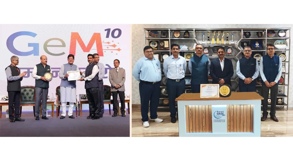 GRSE Conferred ‘GeM Advocate’ Award at GeM’s 10th Foundation Day Celebrations