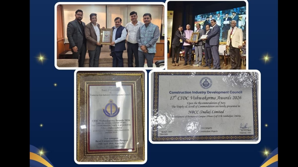 NBCC Wins Best Construction Project Award at CIDC Vishwakarma Awards 2026 for IIM Sambalpur Campus