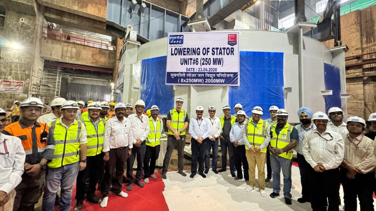 NHPC Achieves Key Milestone at Subansiri Lower Project with Successful Stator Installation in Unit 6