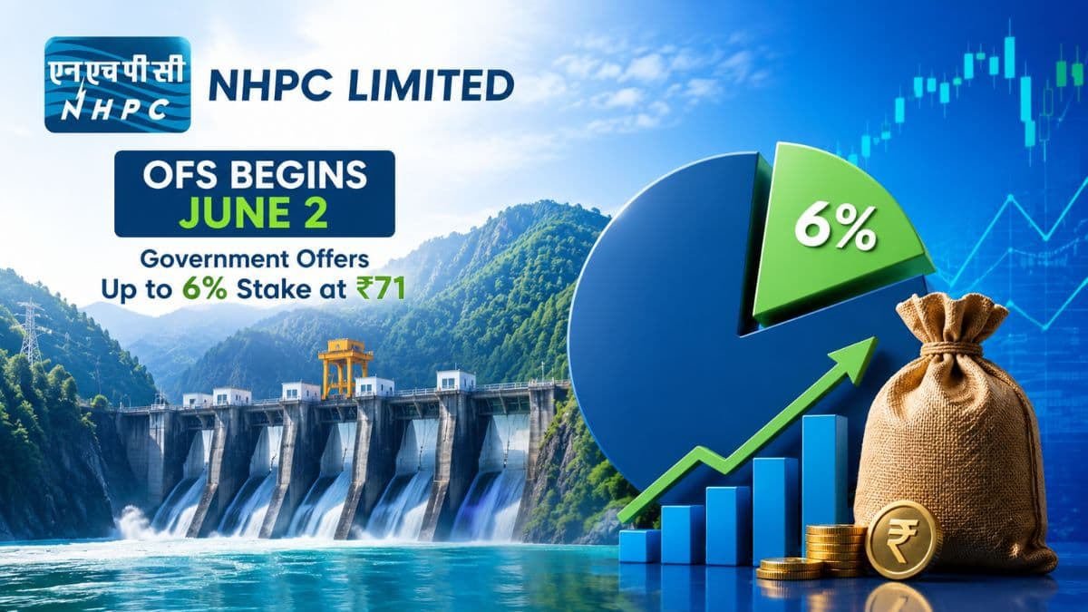 NHPC OFS Begins June 2: Government Offers Up to 6% Stake at ₹71