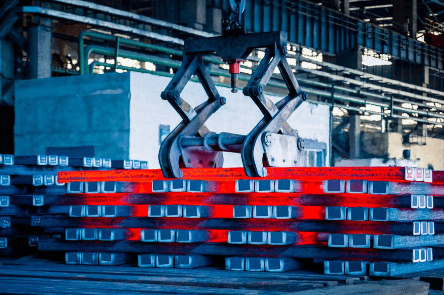 he steel casting process at Vizag Steel, showcasing the transformation of molten steel into solid ingots and billets.