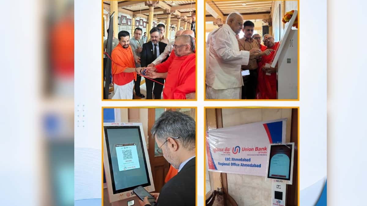 Union Bank Installs Digital Kiosk at Swaminarayan Temple in Ahmedabad