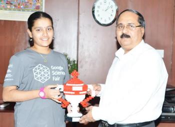 NALCO CMD felicitates Google Girl Lalita Prasida Sripada Srisai