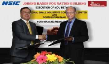 NSIC Signs MoU with South Indian Bank  for  Credit facilitation to MSMEs