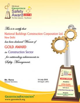 NBCC wins Gold Award in Construction Sector