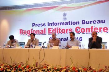 NHAI Shri Raghav Chandra addressing the members of Regional Media at Chennai