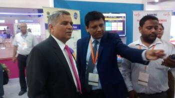 NEW DELHI . CMD , PFC Shri Rajeev Sharma at PFC Stall in IITF .