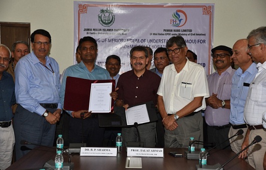 Pawan Hans inks MOU with Jamia Millia Islamia University for Academic Collaboration