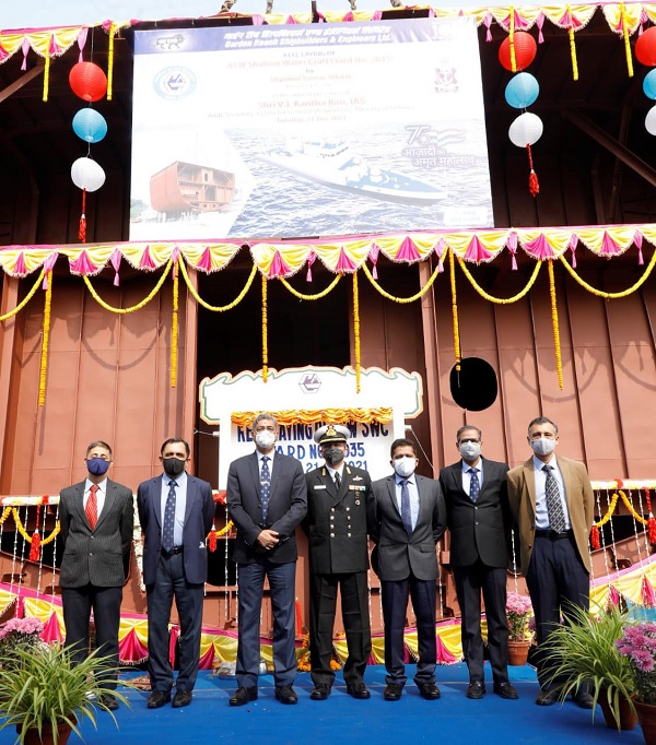 GRSE Lays Keel of 5th Anti-Submarine Warfare Shallow Water Craft