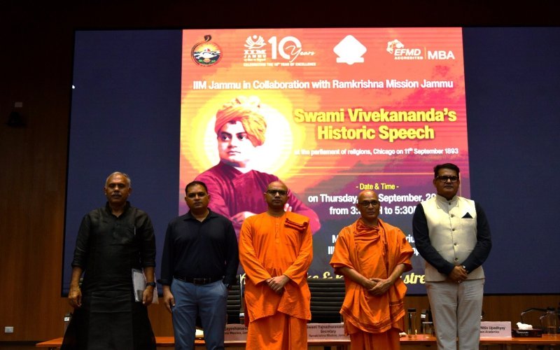 IIM Jammu Celebrates 132nd Anniversary of Swami Vivekananda’s Chicago Address