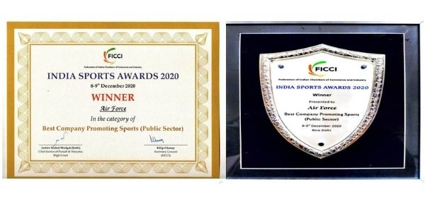 Air Force Sports Control Board received Best Company Promoting Sports 2020