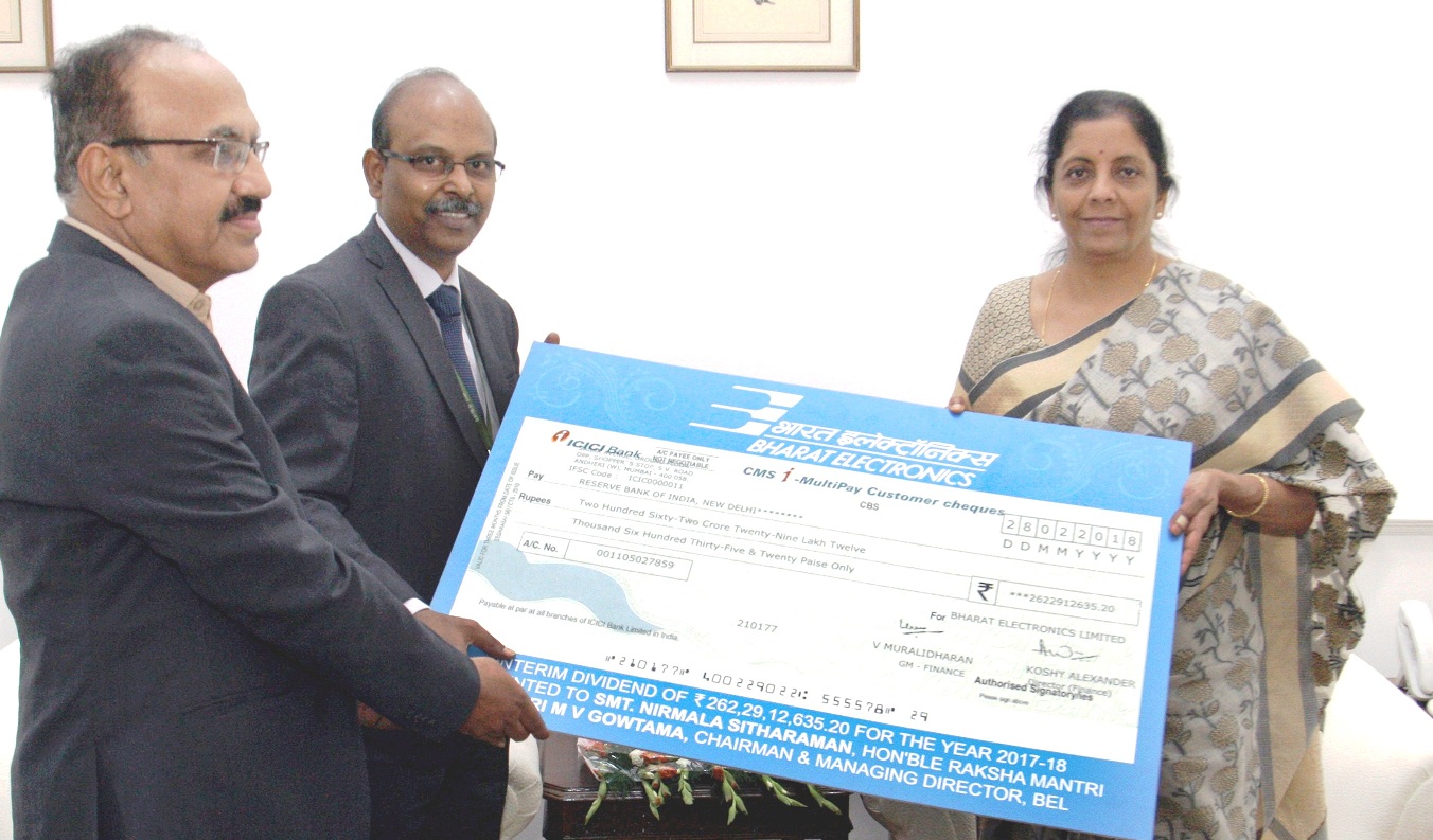 Bharat Electronics Limted Pays Dividend To Gov. of India