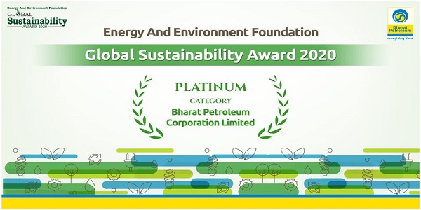 BPCL awarded with Global Sustainability Award 2020