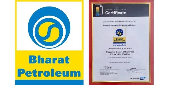 BPCL officially certified by SAP SE as Customer Centre of Expertise Primary Certification