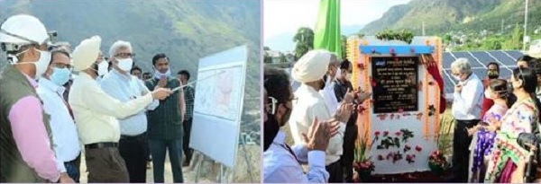 A.K. Singh, CMD, NHPC inaugurates 500 KWp Grid Connected Solar Power Plant at Dulhasti Power Station, J&K