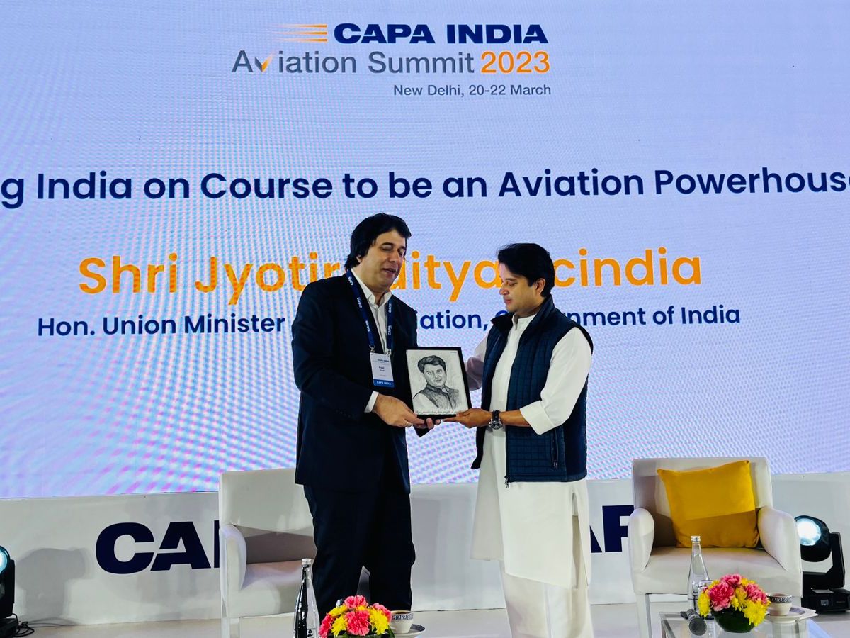 Civil Aviation Minister Shri Jyotiraditya Scindia addresses Aviation Summit 2023 by CAPA India