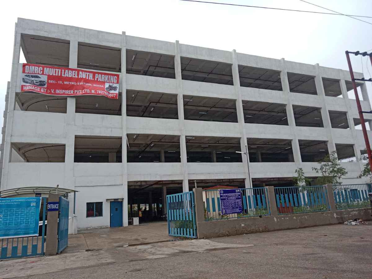 DMRC operates Multi-Level Parking facility at Noida Sector 15 Metro Station