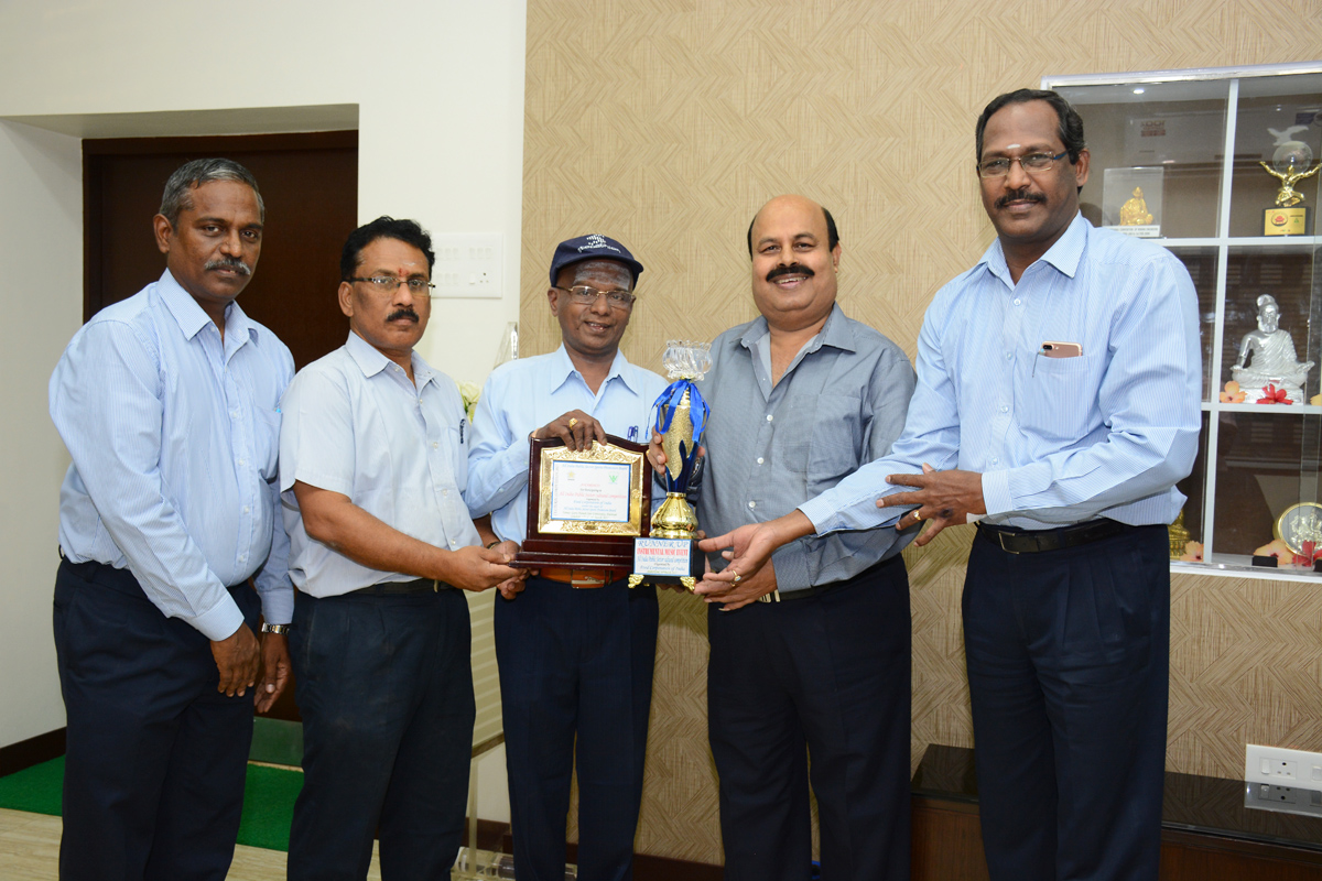 NLC I Executive Shri  R.Ramachandran Mridangam artist wins trophy in AIPS  Cultural Competition 2017