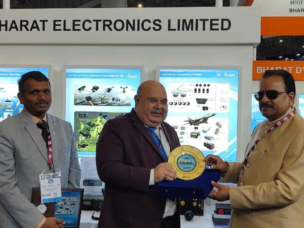 Defence Minister (State) visits BEL stall at India Pavilion ongoing Dubai Air Show