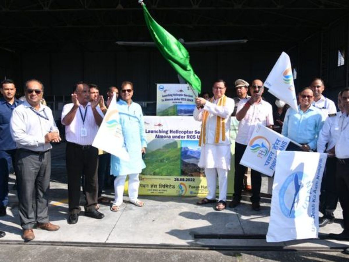 Uttarakhand CM Flags off First RCS UDAN Flight of Pawan Hans from Dehradun to Almora