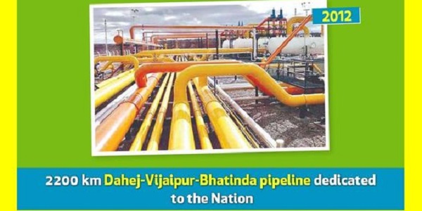 GAIL's another milestone-dedicated Dahej-Vijaipur-Bhatinda pipeline