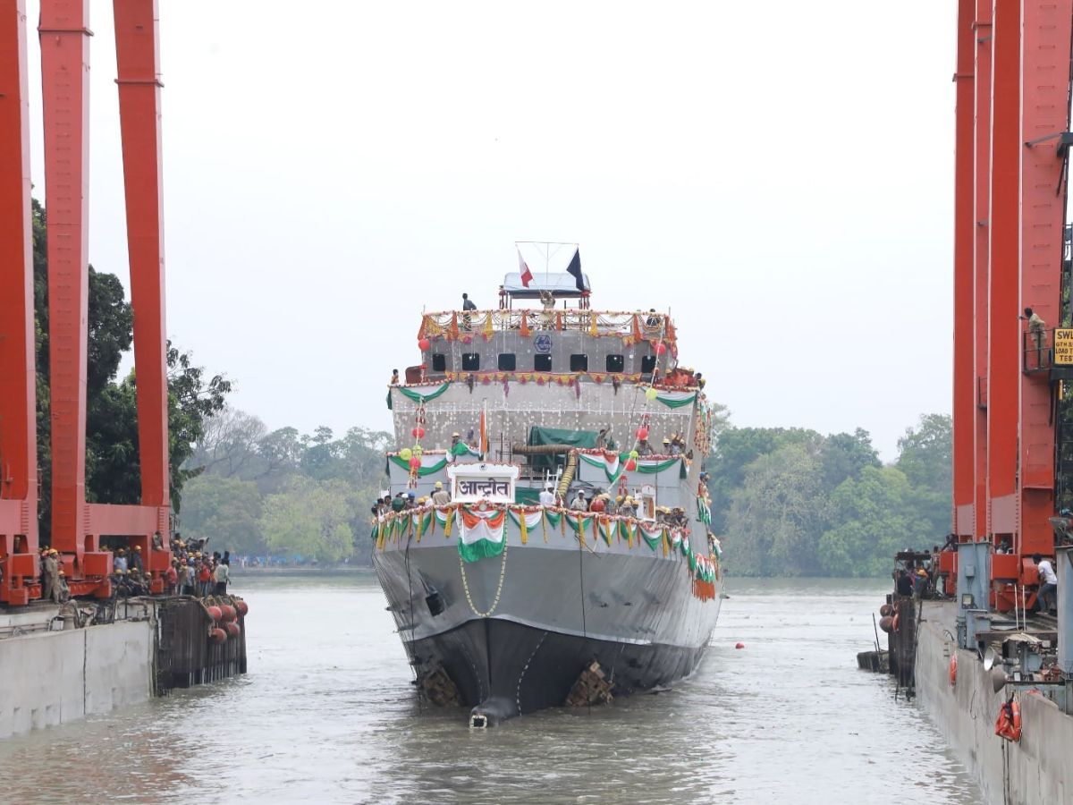 GRSE Launches Second ASW Shallow Water Craft 'Androth' (The most silent ship) for Indian Navy in Kolkata