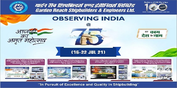 GRSE commemorates India@75 –Towards Aatmanirbharta